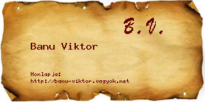 Banu Viktor névjegykártya